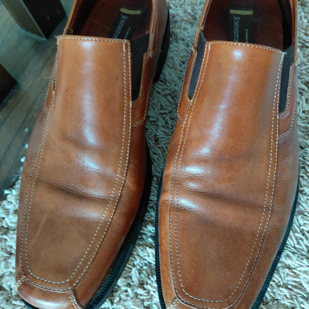 Johnston & Murphy Men's Brown Leather Slip-Ons